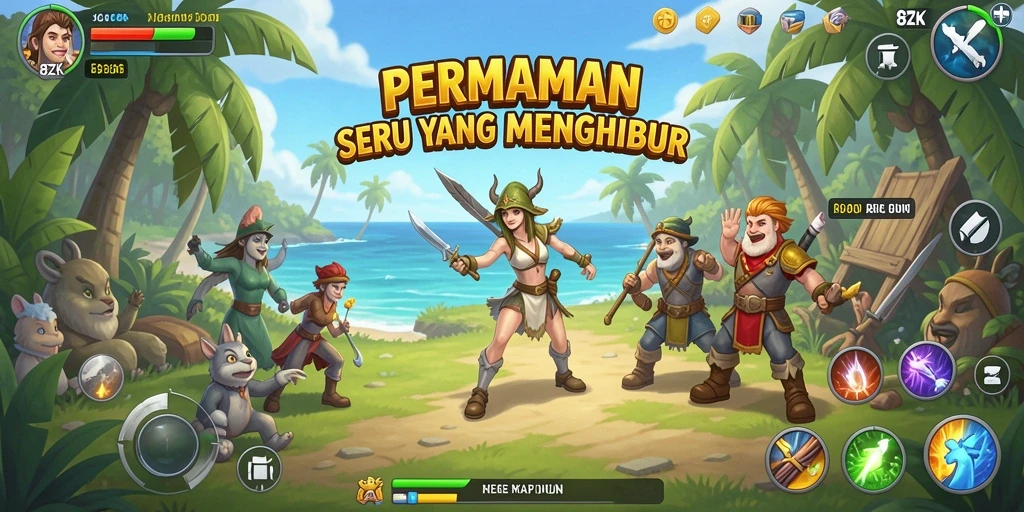 Tampilan screenshot gameplay 8ZK yang penuh warna dan seru.