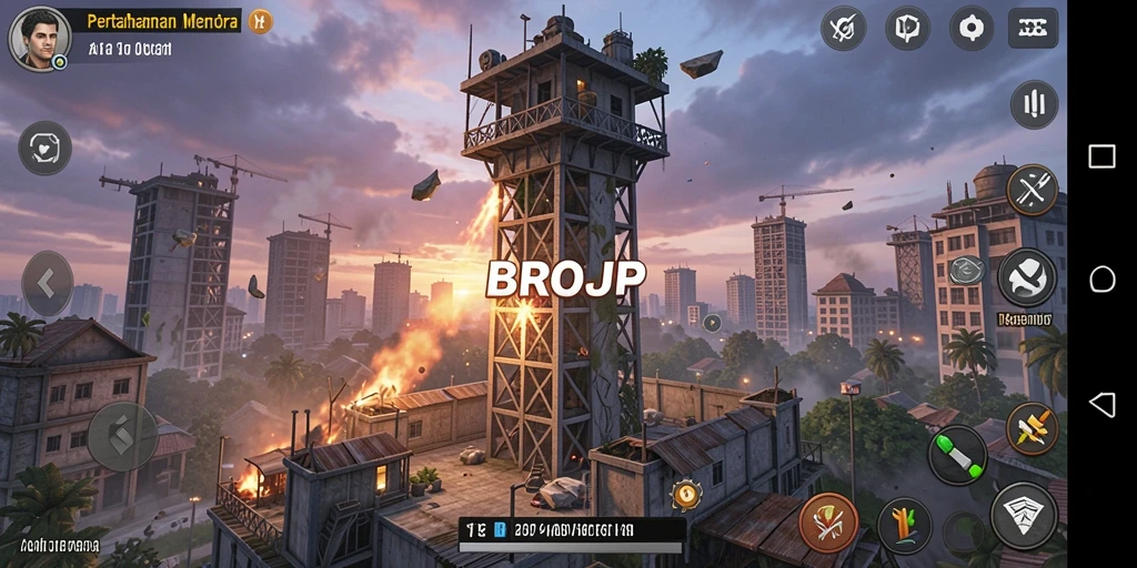Tampilan gameplay BROJP yang menarik dalam Tower Defense.