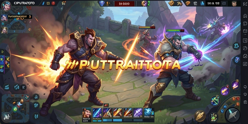 Tangkapan layar gameplay seru CIPUTRATOTO dalam aksi pertempuran MOBA.
