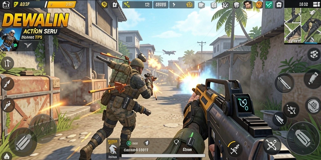 Tampilan gameplay seru dalam DEWALIN dengan aksi intens.