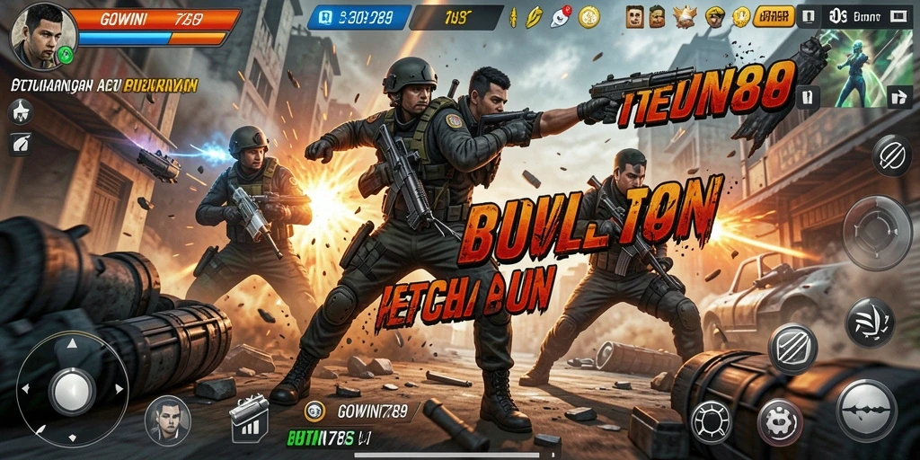 Screenshot GOWIN789 menunjukkan aksi mendebarkan dalam pertempuran.