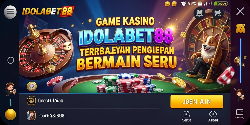 Screenshot utama IDOLABET88 menampilkan gameplay seru dalam permainan Kasino.