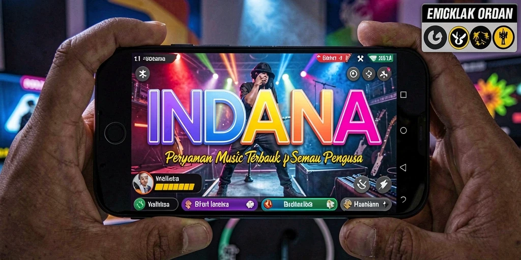 Tampilan gameplay INDAAA dengan berbagai pilihan lagu menarik.