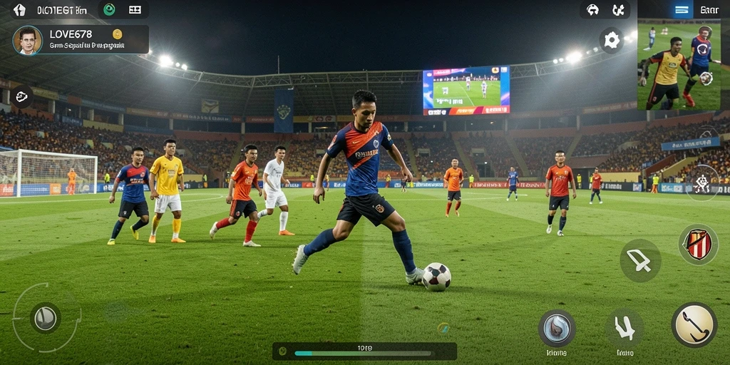 Tampilan gameplay LOVE678 yang mendebarkan dan penuh aksi sepak bola.