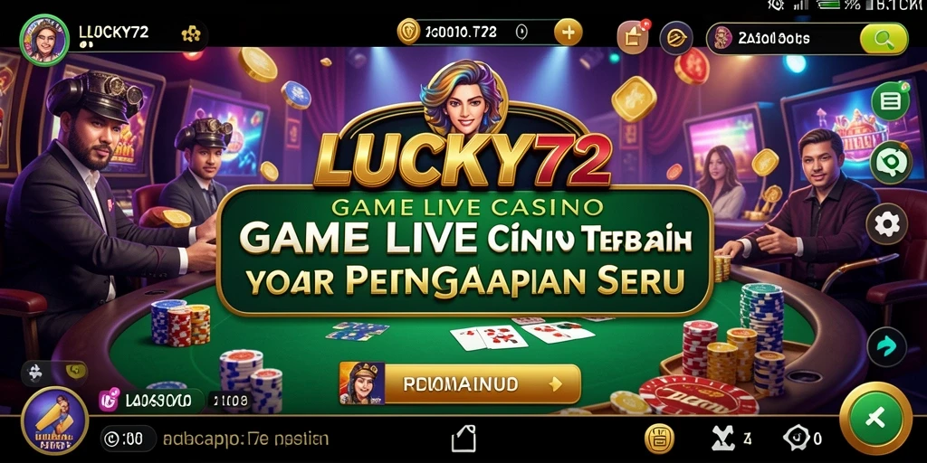 Tampilan seru gameplay Live Casino di LUCKY72.