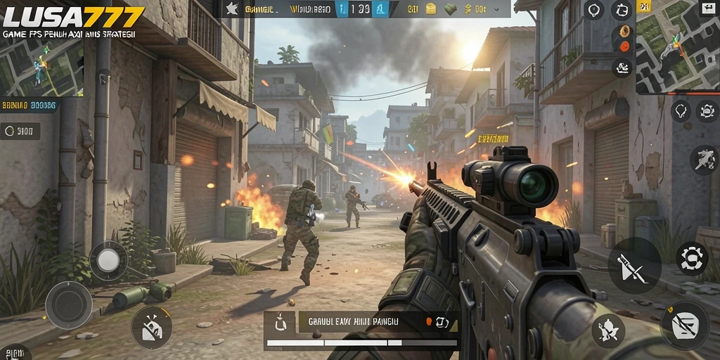 Tampilan menarik dari gameplay LUSA777 dalam aksi FPS.