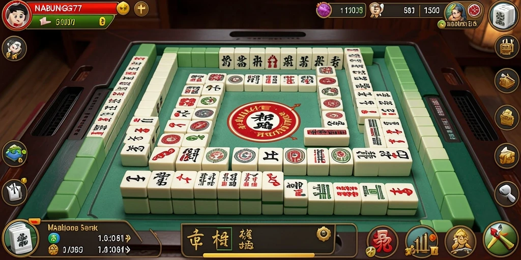 Tampak antarmuka bermain Mahjong yang menarik dan kompetitif.