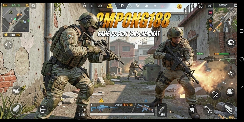 Tampilan gameplay menegangkan OMPONG188 saat pertempuran berlangsung.