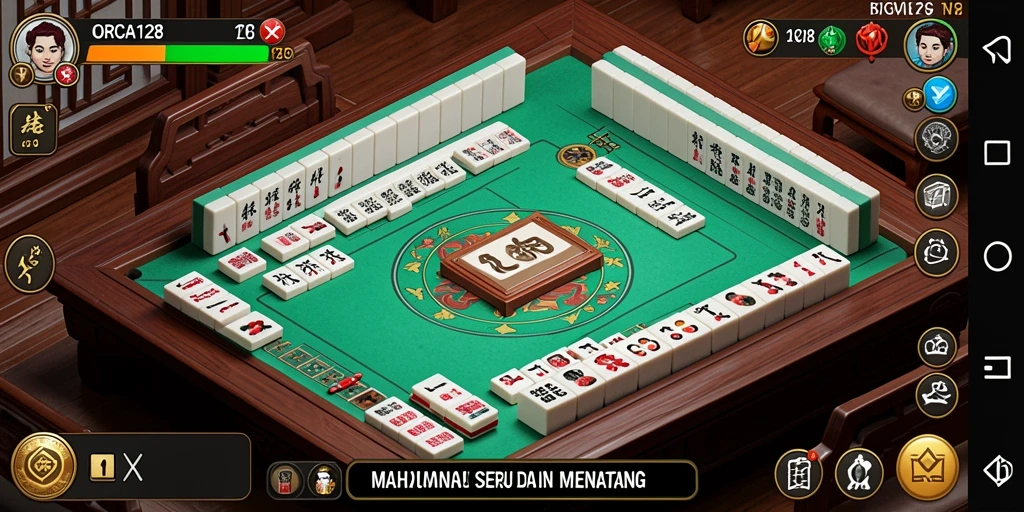 Tampilan gameplay menarik dari ORCA128 yang menampilkan strategi Mahjong.