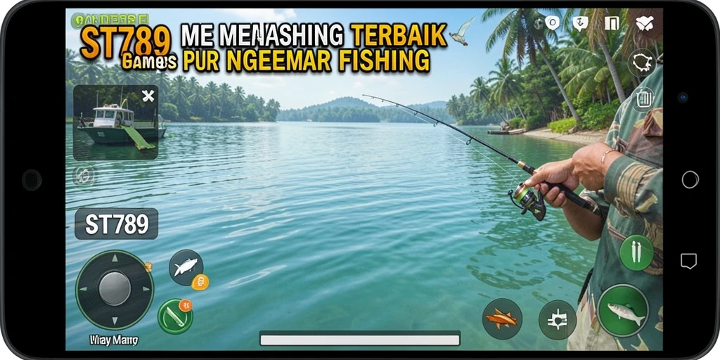 Tampilan gameplay ST789 yang mendebarkan saat memancing ikan.
