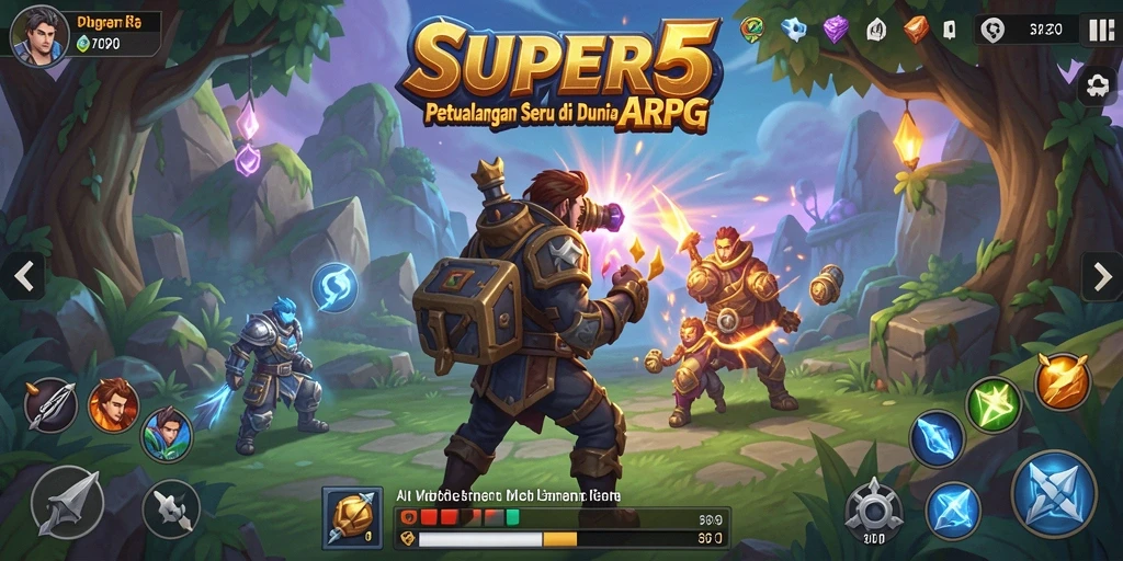 Gameplay SUPER5 yang penuh aksi dan tantangan.