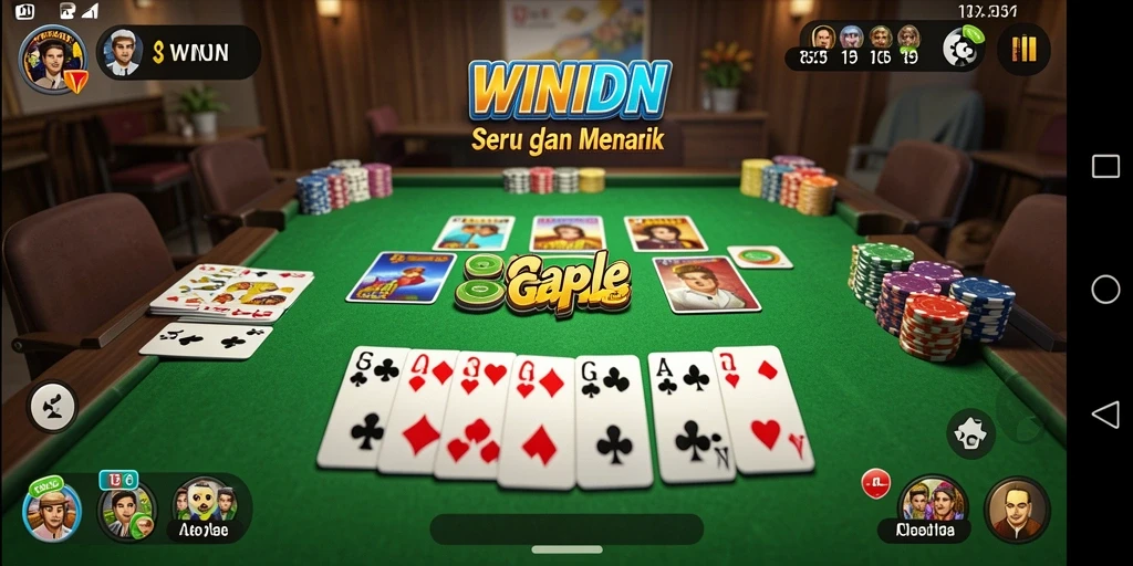 Tampilan gameplay Gaple yang menarik dan interaktif di WINIDN.